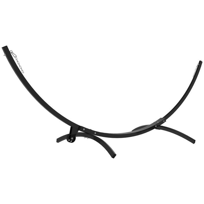 Hängemattengestell Metall Räder Hängemattenständer Belastbar 150kg | Schwarz Hängemattengestell Metall Räder Hängemattenständer Belastbar 150kg | Schwarz