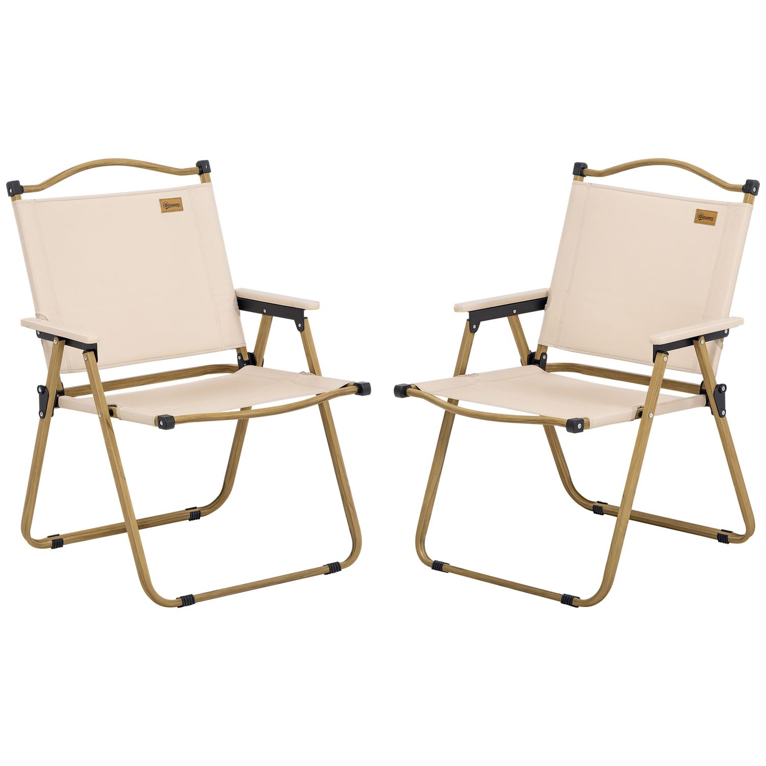 Campingstühle 2er Set Strandstuhl Faltbar Holzoptik | Khaki Campingstühle 2er Set Strandstuhl Faltbar Holzoptik | Khaki