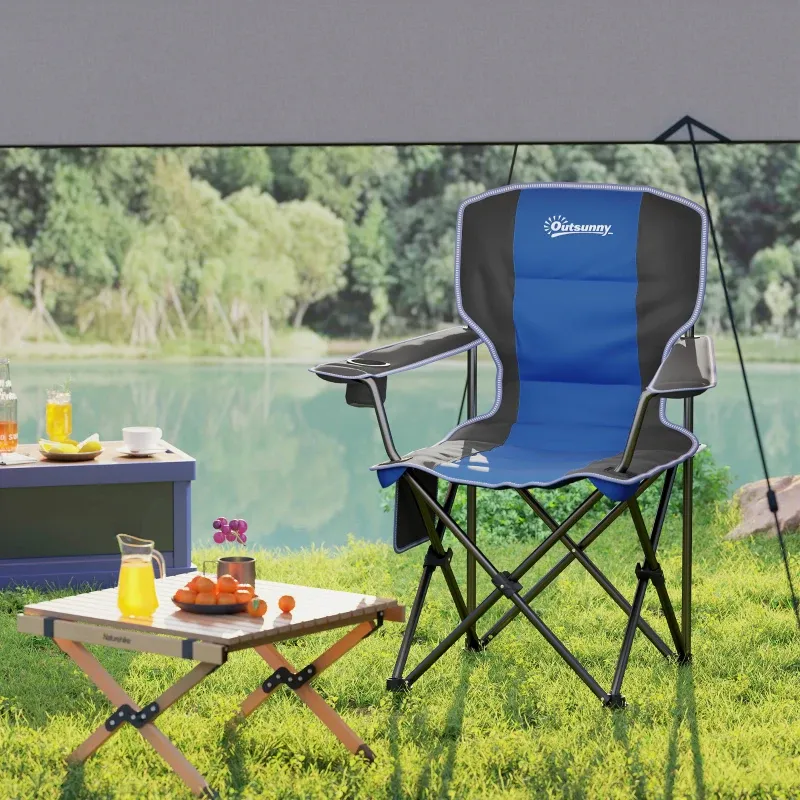 Campingstuhl Faltbar Tasche Getränkehalter Transporttasche | Blau