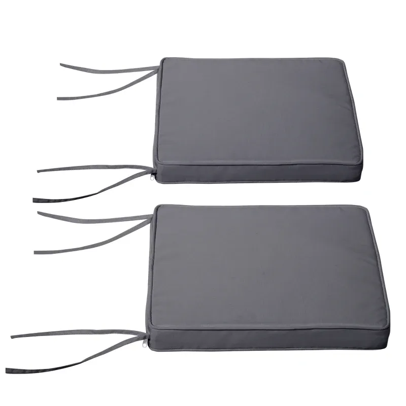 2 Gartenstuhlkissen Gartenstuhlauflage Abnehmbarer Bezug 5cm Polsterung | Dunkelgrau 2 Gartenstuhlkissen Gartenstuhlauflage Abnehmbarer Bezug 5cm Polsterung | Dunkelgrau
