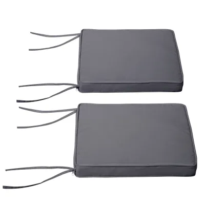 2 Gartenstuhlkissen Gartenstuhlauflage Abnehmbarer Bezug 5cm Polsterung | Dunkelgrau 2 Gartenstuhlkissen Gartenstuhlauflage Abnehmbarer Bezug 5cm Polsterung | Dunkelgrau