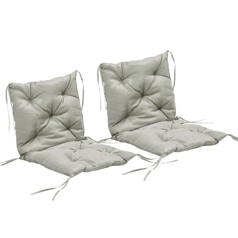 2er-Set Sitzkissen 98x50cm Stuhlkissen Bindebänder Stoffbezug 8cm Dick | Hellgrau 2er-Set Sitzkissen 98x50cm Stuhlkissen Bindebänder Stoffbezug 8cm Dick | Hellgrau