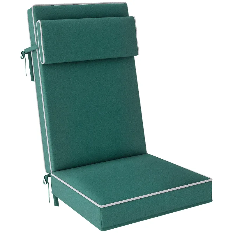 Sitzkissen 120x47x9,5cm Wasserabweisend Stuhlkissen Bänder Kopfstütze UPF50+ | Grün Sitzkissen 120x47x9,5cm Wasserabweisend Stuhlkissen Bänder Kopfstütze UPF50+ | Grün