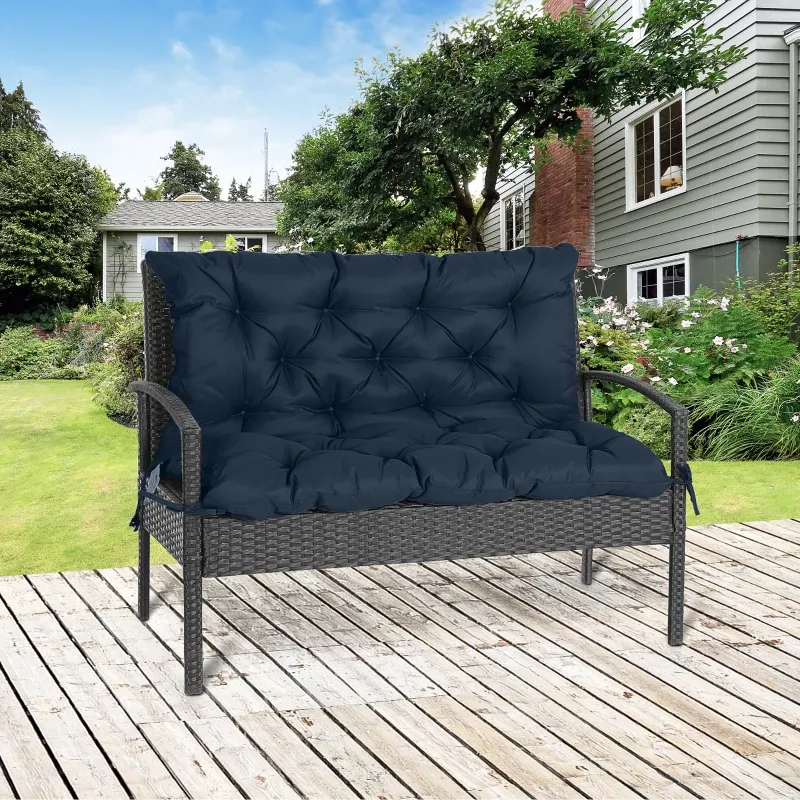 Bankkissen Sitz Rückenpolster Gartenbank Schaukel Sofa 2-Sitzer | Dunkelblau