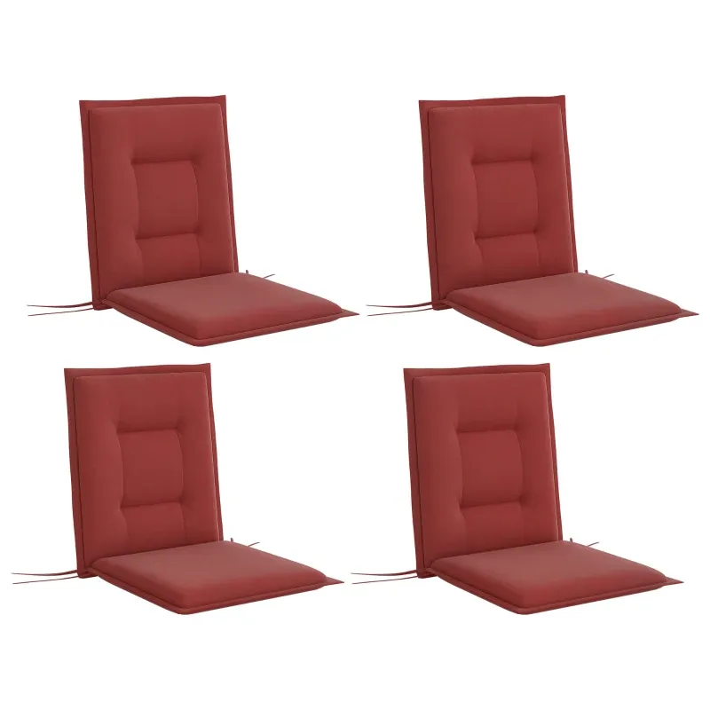 4er Set Sitzkissen 108x50x5cm Stuhlkissen Bänder Outdoor Indoor Sitzauflage | Weinrot 4er Set Sitzkissen 108x50x5cm Stuhlkissen Bänder Outdoor Indoor Sitzauflage | Weinrot