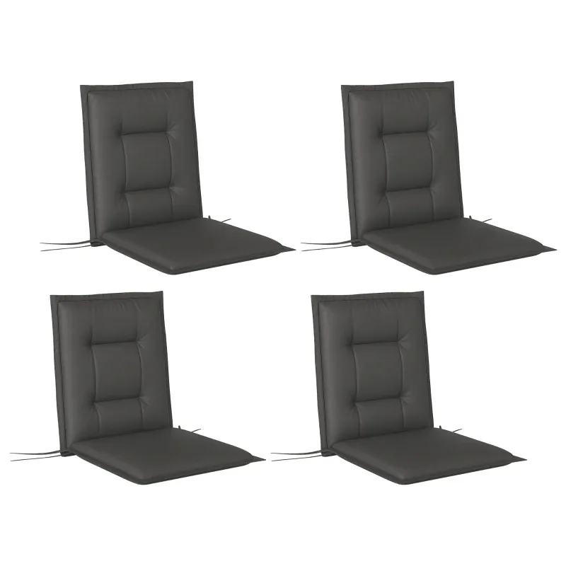4er Set Sitzkissen 108x50x5cm Stuhlkissen Bänder Outdoor Indoor Sitzauflage | Dunkelgrau 4er Set Sitzkissen 108x50x5cm Stuhlkissen Bänder Outdoor Indoor Sitzauflage | Dunkelgrau