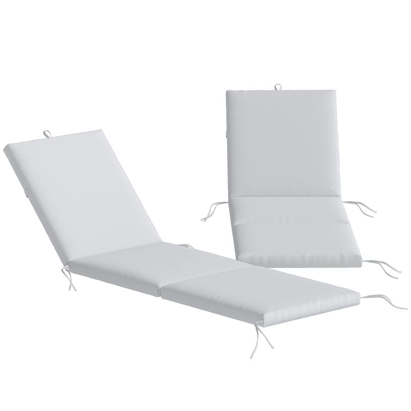 2er-Set Liegestuhlkissen 5 Gurte Integrierter Griff Strand Balkon Garten | Hellgrau 2er-Set Liegestuhlkissen 5 Gurte Integrierter Griff Strand Balkon Garten | Hellgrau