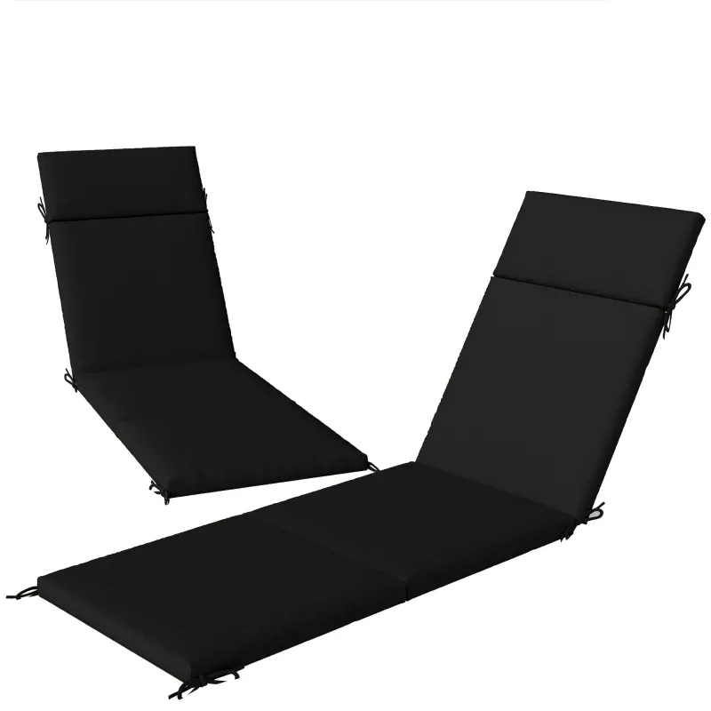 2er Set Auflagen für Sonnenliegen Garten Terrasse UV30+ | Schwarz 2er Set Auflagen für Sonnenliegen Garten Terrasse UV30+ | Schwarz