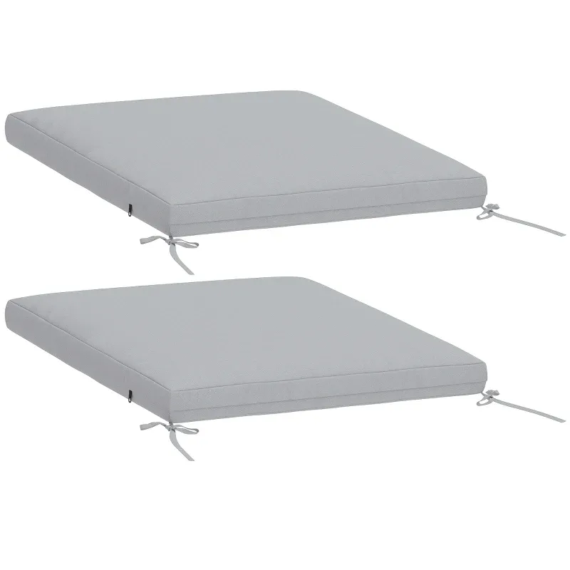 2er-Set Gartenstuhlauflagen Sitzkissen 50x50cm Hochdichter Schaum Rutschfest | Grau 2er-Set Gartenstuhlauflagen Sitzkissen 50x50cm Hochdichter Schaum Rutschfest | Grau