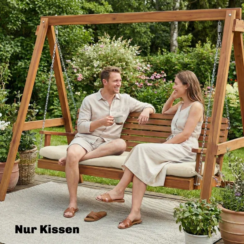 Abnehmbares Sitzkissen Befestigungsbänder Palettenpolster Liegen Bänke | Beige
