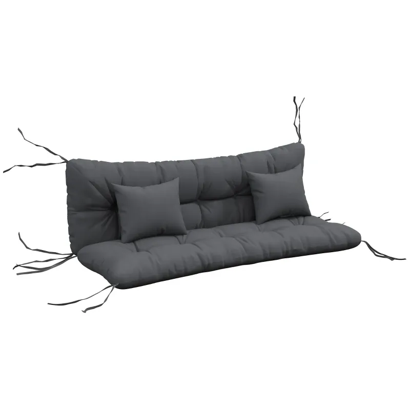 4er-Set Sitzauflage 150x50cm für Bank oder Hollywoodschaukel 10cm Dick | Dunkelgrau 4er-Set Sitzauflage 150x50cm für Bank oder Hollywoodschaukel 10cm Dick | Dunkelgrau