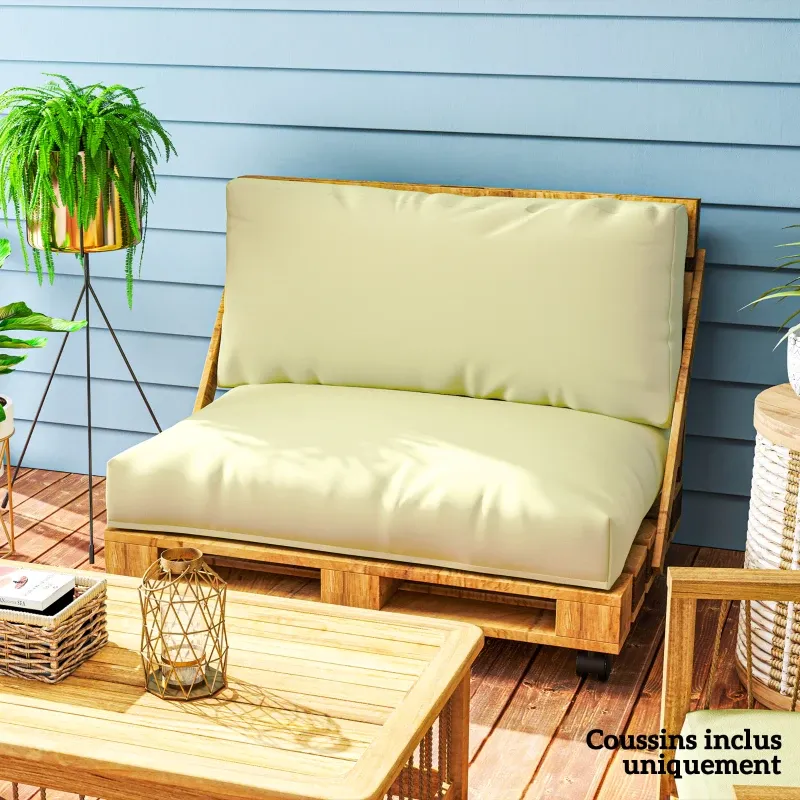 Palettenkissen Draussen 2 Sitzer Sitzkissen Euro Palette Waschbar | Beige