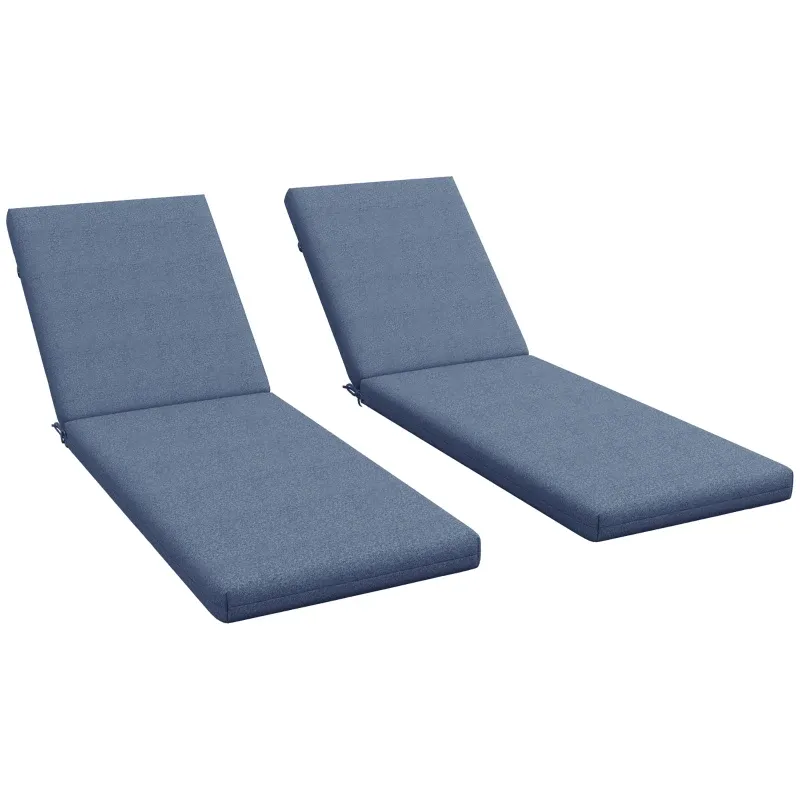 2er Set Liegestuhl-Auflagen Sonnenliege Garten | Blau