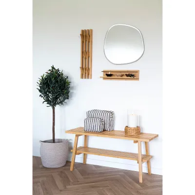 Garderobe Ember Wandgarderobe Kleiderhaken Bambus | Natur