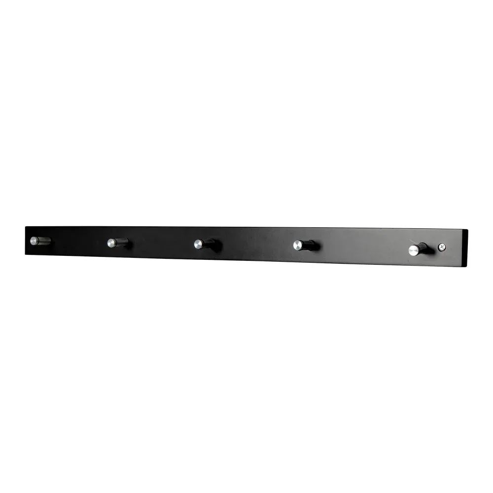 Garderobe Kleiderhaken Padova Holz/Metall 5 Haken | Schwarz Garderobe Kleiderhaken Padova Holz/Metall 5 Haken | Schwarz