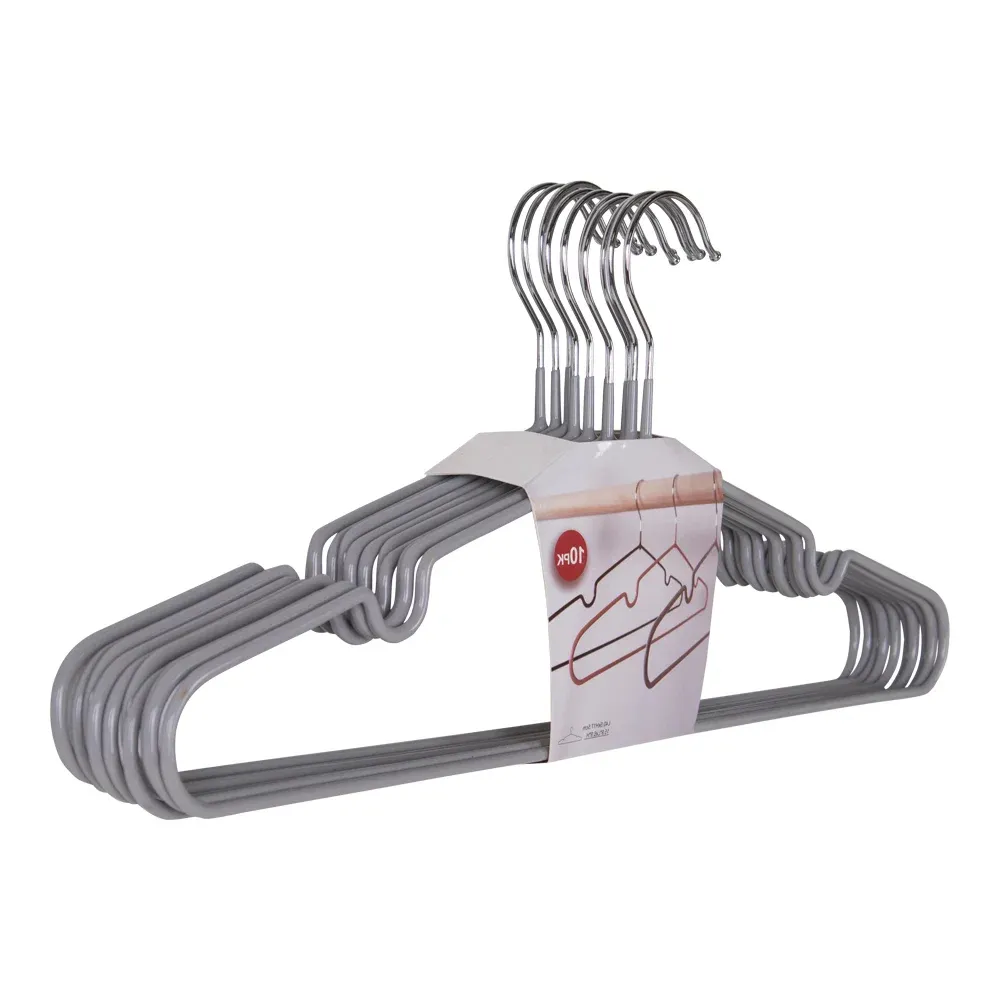 10er-Set Massa Hangers Metallkleiderbügel Graue Beschichtung | Grau 10er-Set Massa Hangers Metallkleiderbügel Graue Beschichtung | Grau