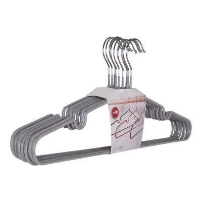 10er-Set Massa Hangers Metallkleiderbügel Graue Beschichtung | Grau 10er-Set Massa Hangers Metallkleiderbügel Graue Beschichtung | Grau