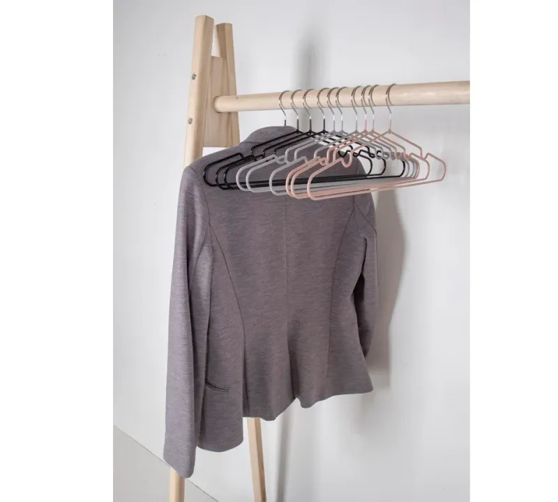10er-Set Massa Hangers Metallkleiderbügel Graue Beschichtung | Grau