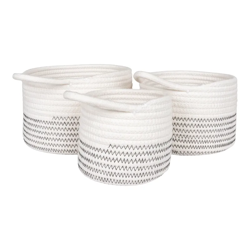 Jarana-Körbe Baumwolle Weiss 3er-Set Jarana-Körbe Baumwolle Weiss 3er-Set