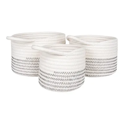 Jarana-Körbe Baumwolle Weiss 3er-Set Jarana-Körbe Baumwolle Weiss 3er-Set