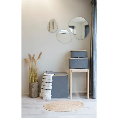 Noto Wäschekorb Bambus/Textil | Dunkelgrau