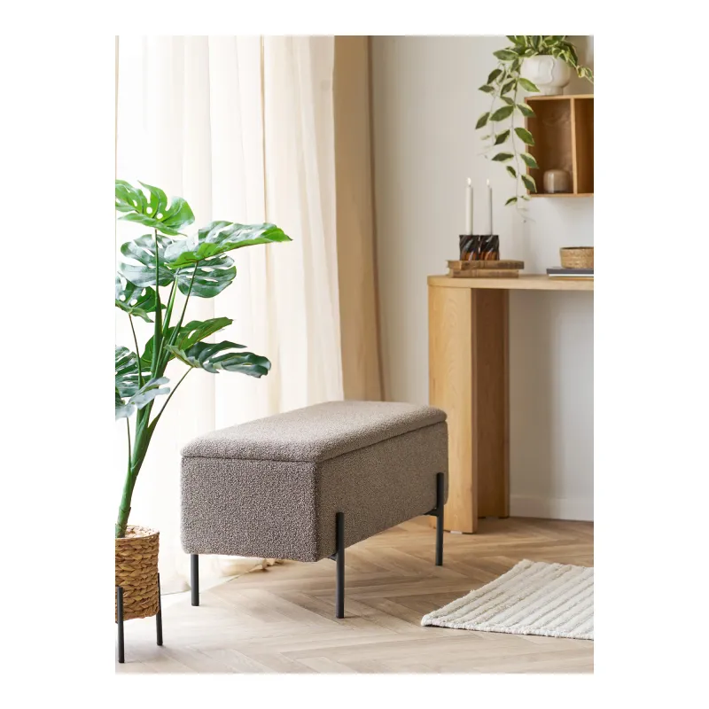 Watford-Bank Stauraum Bouclé | Braun