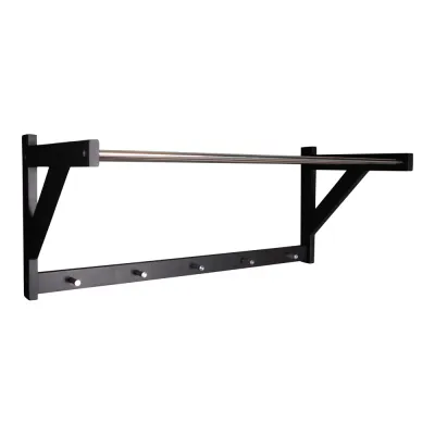 Padova Garderobe Hutregal Hutablage Holz/Stahl | Schwarz