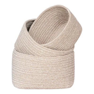 Cadima-Körbe Baumwolle Beige 3er-Set Cadima-Körbe Baumwolle Beige 3er-Set