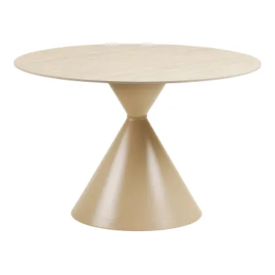 Annecy Esstisch rund Keramikplatte/Stahl Travertin/Sand ø120x76 cm Annecy Esstisch rund Keramikplatte/Stahl Travertin/Sand ø120x76 cm