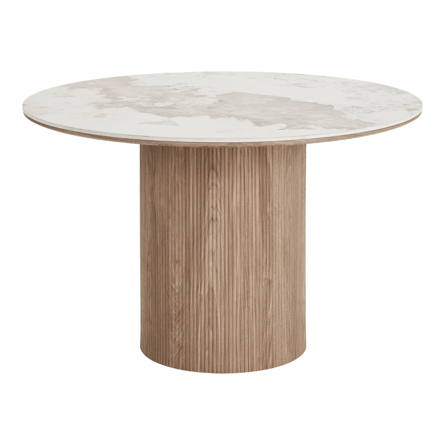 Esstisch Rund Athen Keramikplatte | Weiss/Braun ø120x76 cm Esstisch Rund Athen Keramikplatte | Weiss/Braun ø120x76 cm