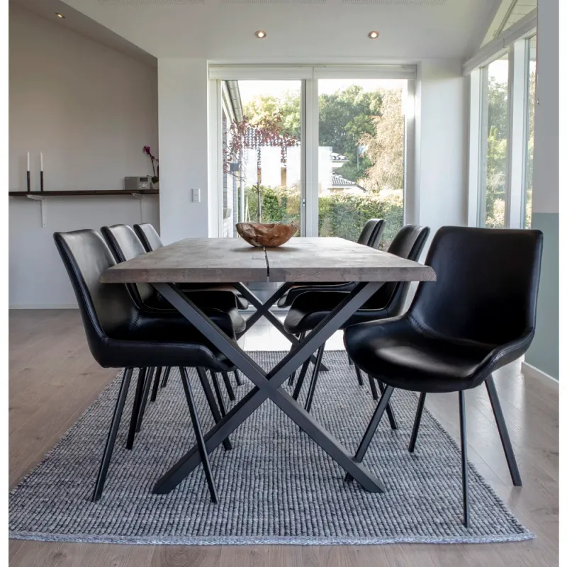 Esstisch Toulon Geschwungene Kante 95x200x75 cm Geräucherte Eiche FSC® 100%