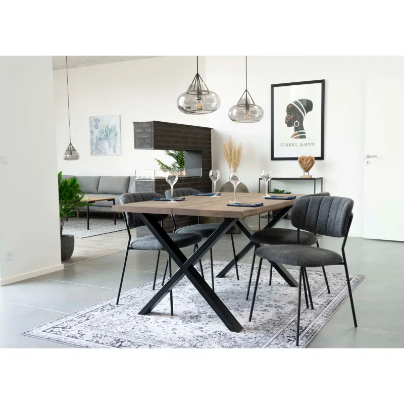 Esstisch Toulon 95x140x75 cm Geschwungene Kante Geräucherte Eiche FSC® 100%