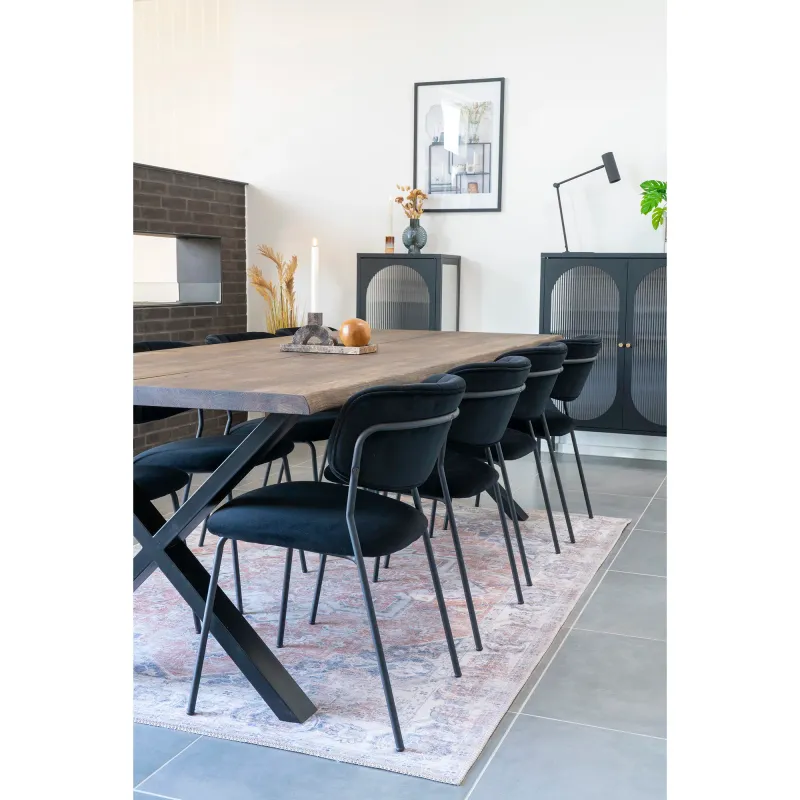 Esstisch Toulon Wellenkante 95x240x75 cm Geräucherte Eiche FSC® 100%