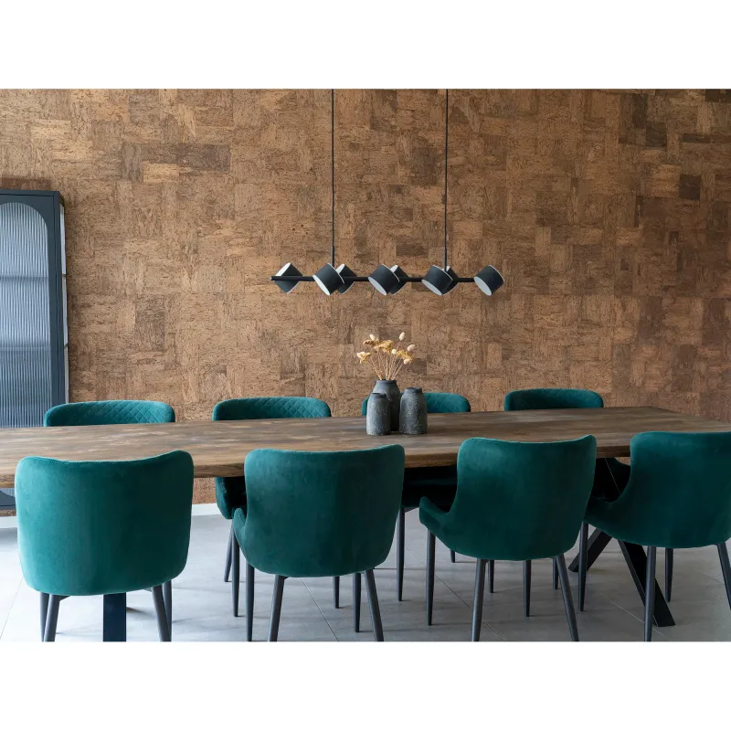 Esstisch Toulon Geschwungene Kante 100x300x75 cm Geräucherte Eiche FSC® 100%