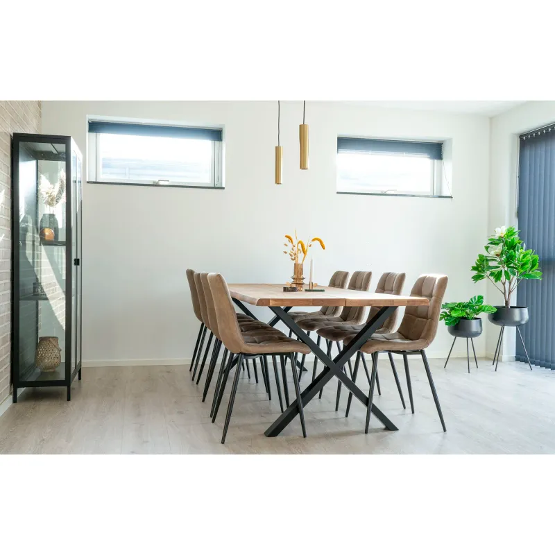 Esstisch Toulon Geschwungene Kante 95x240x75 cm Eiche Natur FSC® 100%