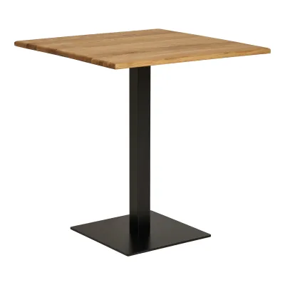 Lignano Café Tisch Eiche 70x70x75 cm Schwarzes Metallgestell Lignano Café Tisch Eiche 70x70x75 cm Schwarzes Metallgestell