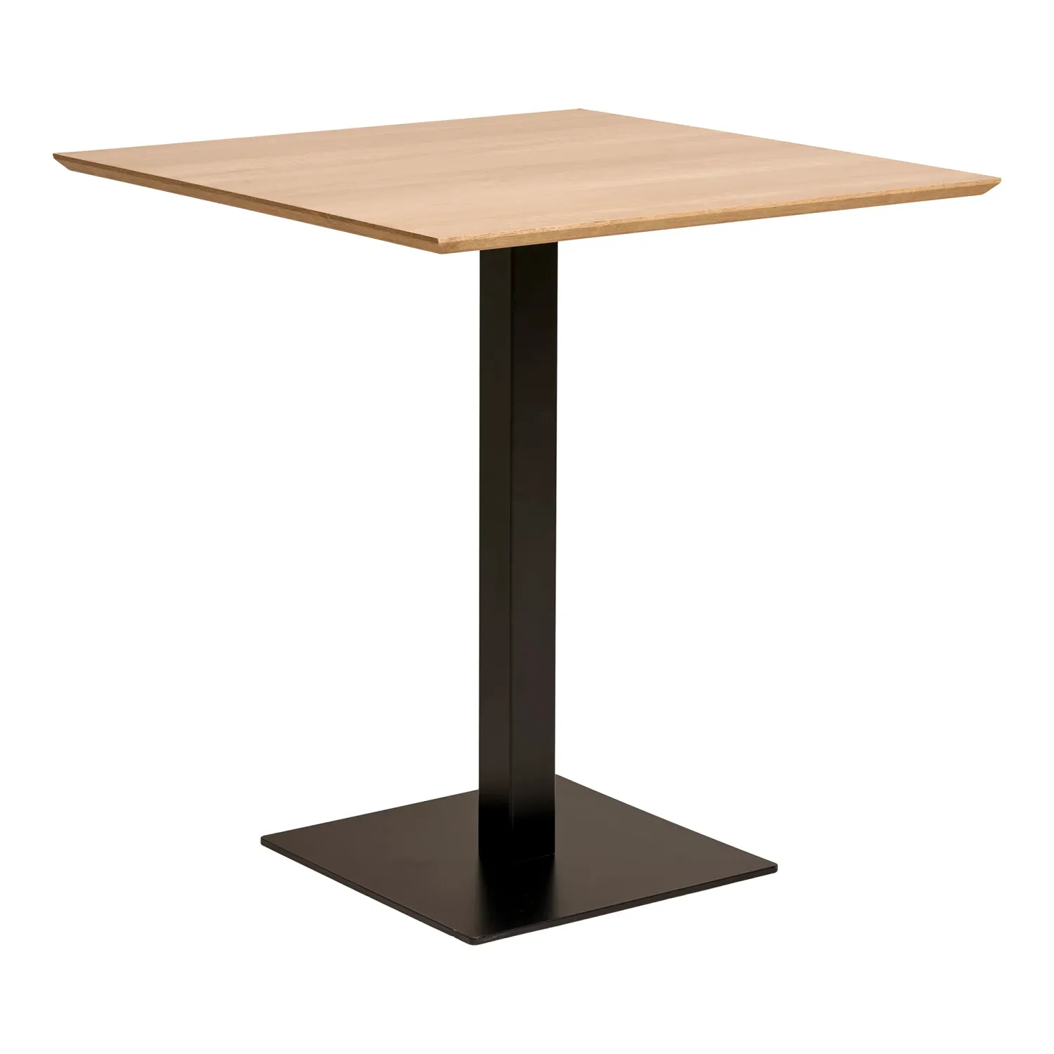 Fano Café Tisch Melamin Natur 70x70x75 cm Schwarzes Metallgestell