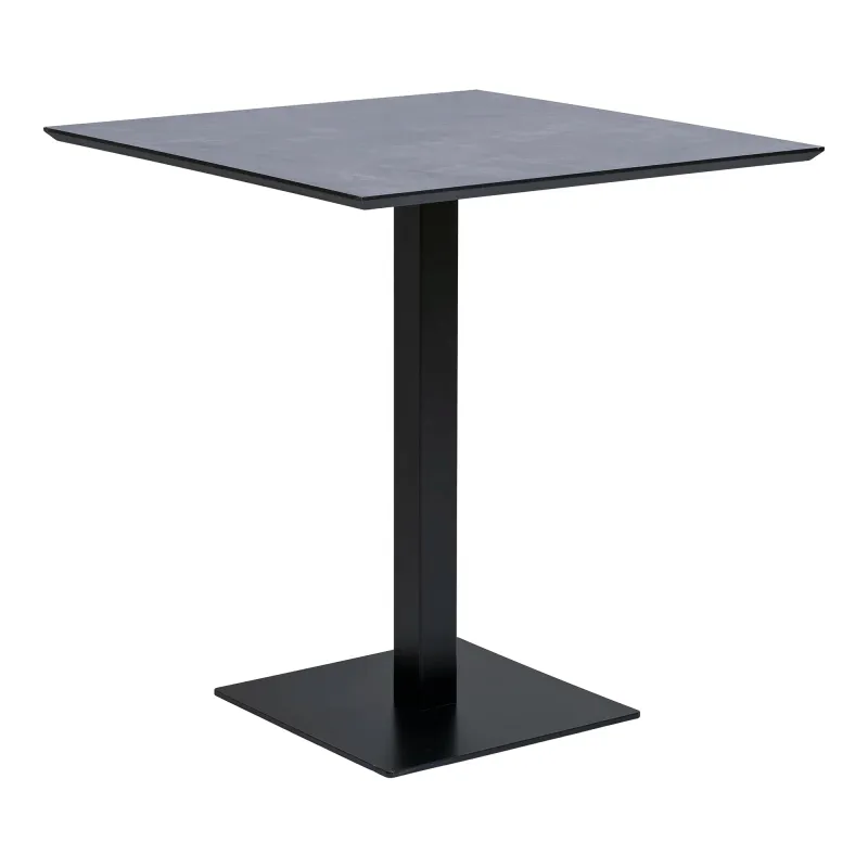 Fano Café Tisch Melamin Natur 70x70x75 cm Schwarzes Metallgestell