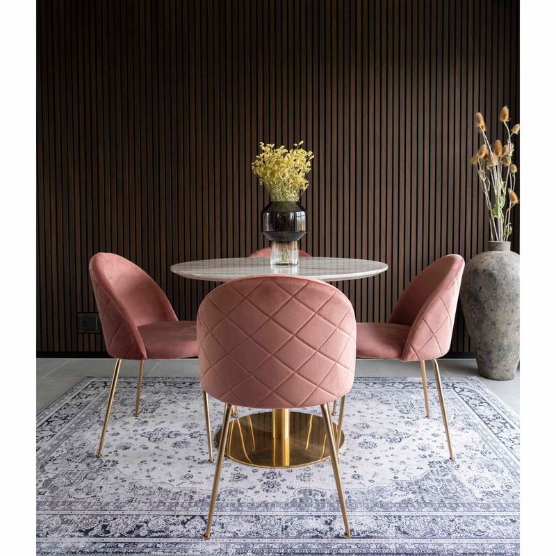 Esstisch Bolzano Marmoroptik Messingoptik Ø90x75 cm | Rund FSC® 100%