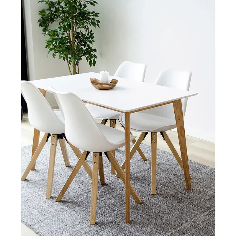 Vojens Esstisch Weiss Natur 70x120x75 cm