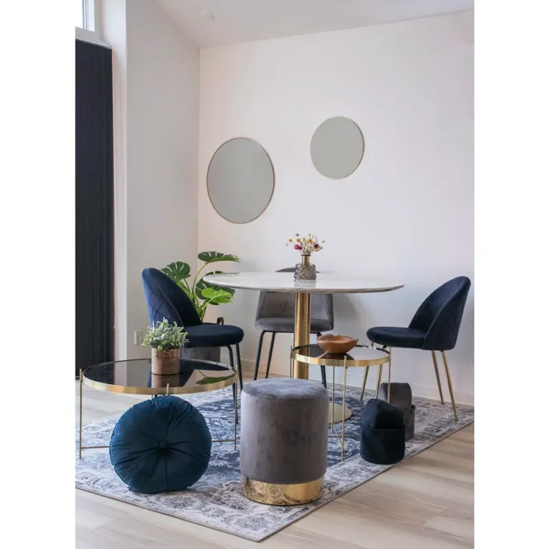 Esstisch Bolzano Marmoroptik Messingoptik Ø110x75 cm | Rund FSC® 100%