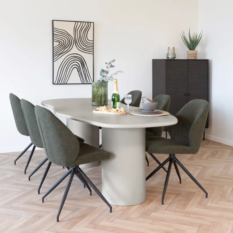 Maranola Esstisch Zementoptik 96x200x76 cm | Beige