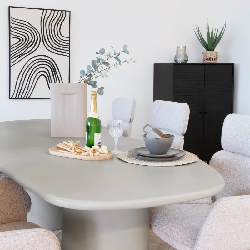 Maranola Esstisch Zementoptik 96x240x76 cm | Beige II