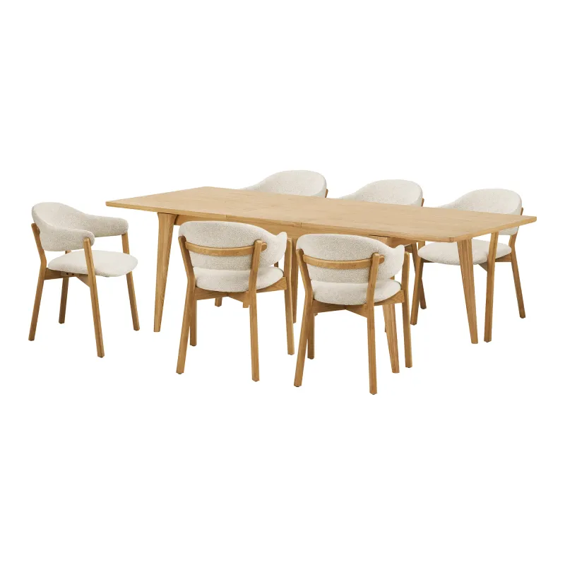Essgruppe Darwin & Dunkirk | Esstisch & 6 Stühle | Natur/Beige Essgruppe Darwin & Dunkirk | Esstisch & 6 Stühle | Natur/Beige