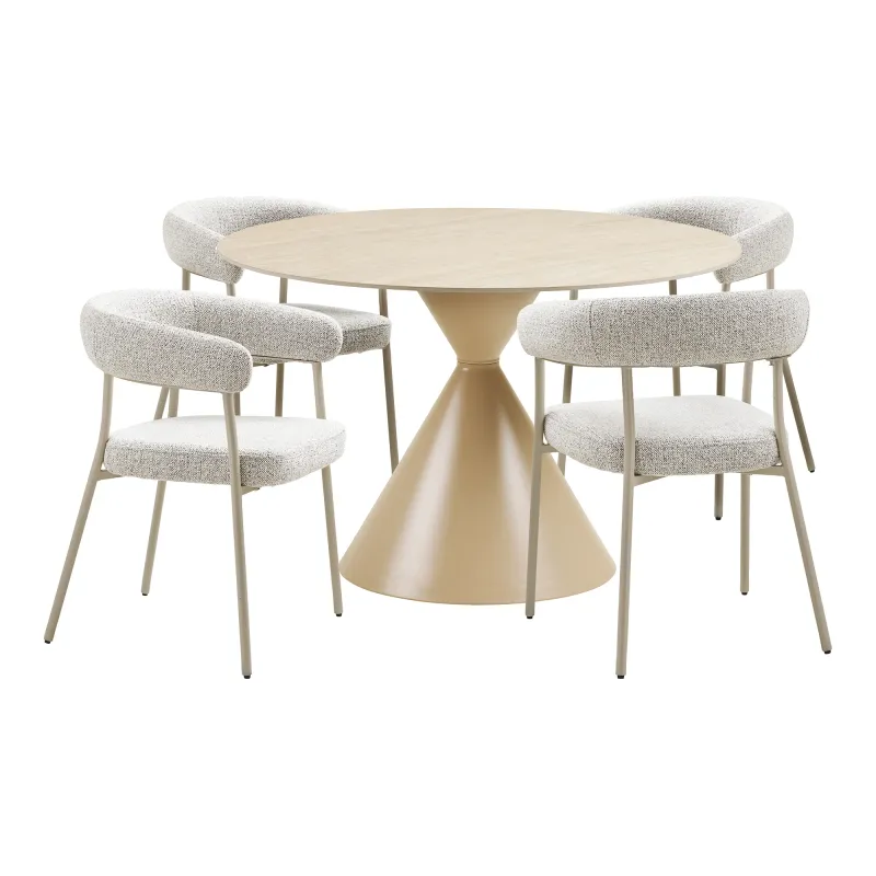 Essgruppe Annecy & Trivio | Esstisch & 4 Stühle | Sand Essgruppe Annecy & Trivio | Esstisch & 4 Stühle | Sand