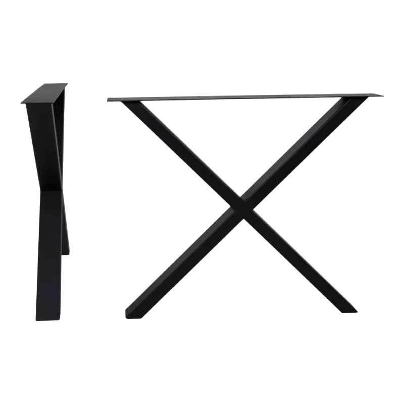 Nimes Tischbeine Esstisch Schwarz Pulverbeschichtet Design X 8x86x70,8 cm