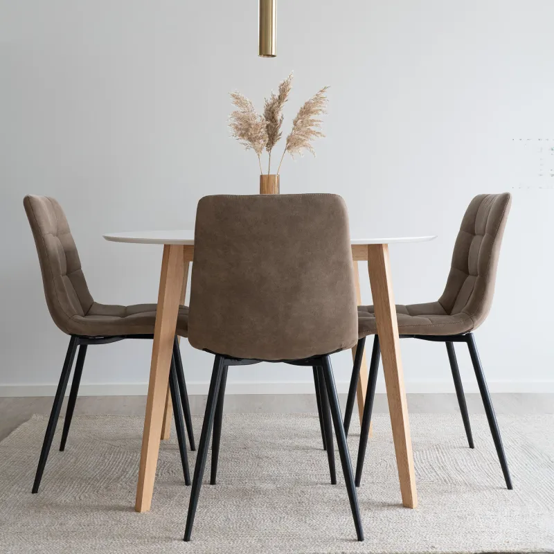 Esszimmerset Vojens & Middelfart | Esstisch & 4 Stühle | Braun/Weiss