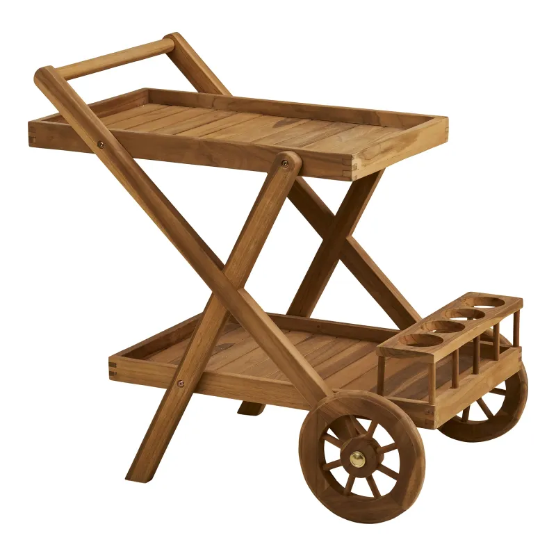 Feen-Teewagen Servierwagen Hausbar Teakholz Natur 86x50x81 cm Feen-Teewagen Servierwagen Hausbar Teakholz Natur 86x50x81 cm
