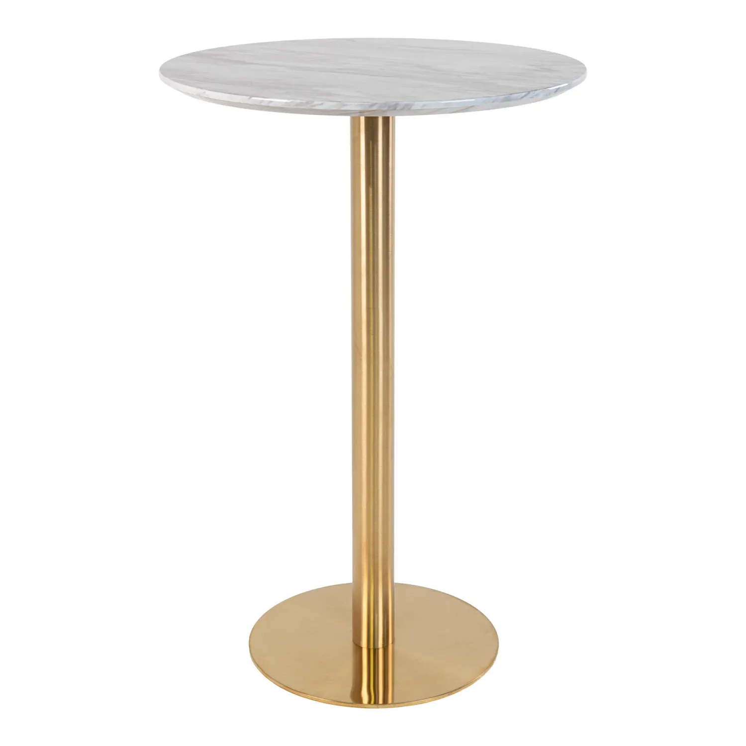 Bartisch Bolzano Marmoroptik Messingoptik Ø70x105 cm | Rund FSC® 100%