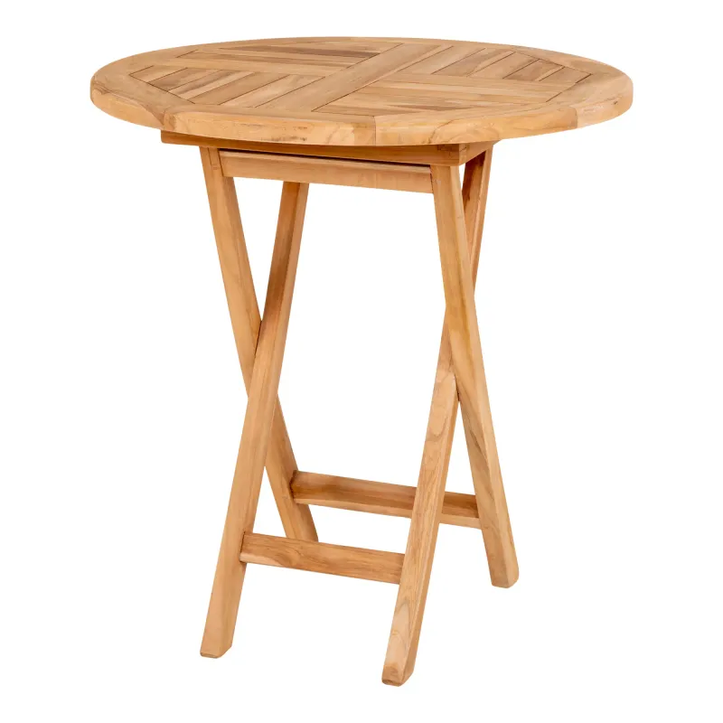 Oviedo Beistelltisch Teakholz Natur Ø70x75 cm | Rund Oviedo Beistelltisch Teakholz Natur Ø70x75 cm | Rund